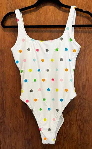 NWOT Aerie Smiley® Birthday‎ Scoop Cheekiest One Piece Swimsuit S thumbnail 1
