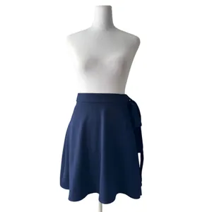 American Apparel Navy Blue Adjustable Self-Tie Wrap Mini Skirt thumbnail 2