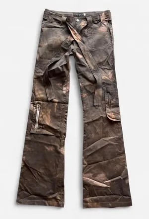 Faux leather flared cargo pants Brown Size 0 thumbnail 1