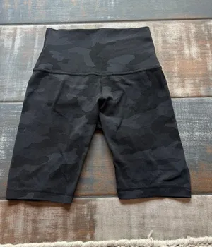 Lululemon Black Camo Biker Shorts  thumbnail 1