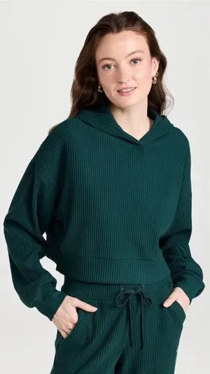 Alo Yoga Muse Hoodie in Midnight Green thumbnail 1