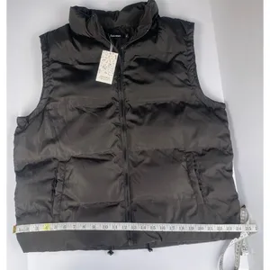 Automet Women's Cropped Puffer Vest Size XL Black Full Zip Pockets thumbnail 5