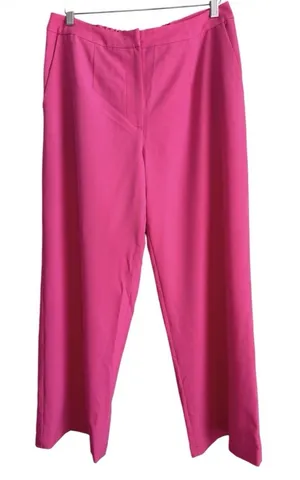 Ming Wang Carmine Rose Pink Wide Leg Pants High Rise Slacks Medium Barbiecore thumbnail 1