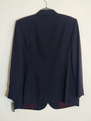 Le Suit Navy Gold Button Blazer with Removable Pocket Square Size 16 NWT thumbnail 4