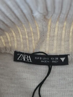 Zara Sleeveless Turtleneck Knit Tank In Cream Size S thumbnail 4