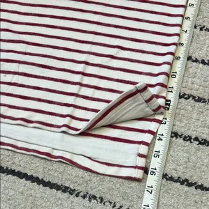 J. Crew Red and White Striped Long Sleeve Top thumbnail 4