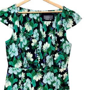 Anthropologie‎ the cecily Floral Botanical Midi Dress Sweetheart Neck Large thumbnail 5