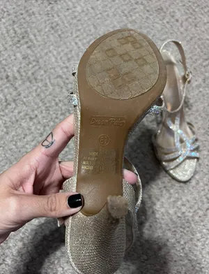 Dream Paris Gold Strappy Heels thumbnail 2