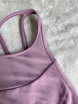 Lululemon clip in long line Lilac Sports Bra activewear yoga Pilates gym 6 thumbnail 6