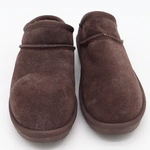 Cushionaire Slippers Women 8.5 Suede Memory Foam Mules Brown Faux Fur Excellent thumbnail 3