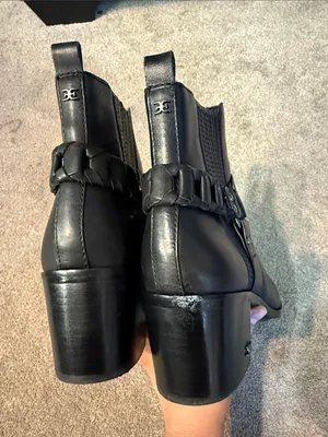 Sam Edelman Dalma Black Leather Western Moto Slip On Booties Size 8.5 thumbnail 5