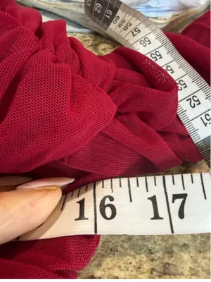 Elegant Red Ruched Cowl-Neck Midi Dress thumbnail 5