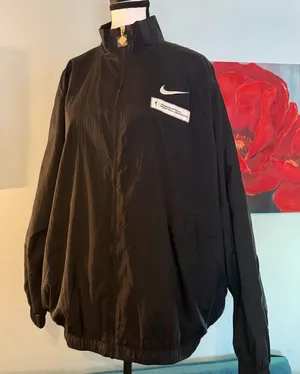 Nike Women's WNBA Black Essential Oversized Woven Full-Zip Jacket Large L $120 thumbnail 1