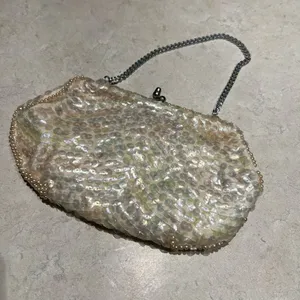 La Regale Vintage Beaded Evening Clutch Bag - Pearlescent Sequins‎ & Pearls, Made in Japan thumbnail 3