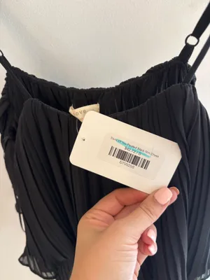 Miss Love Pleated Black Mini Dress thumbnail 2