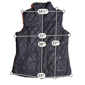 Eddie‎ Bauer Quilted Vest Women Large Black Excellent Full Zip Diamond Pattern thumbnail 10