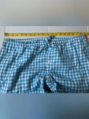 Colsie White and Blue Gingham Flannel Pajama Size L Size L thumbnail 6