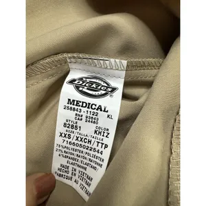 Dickies Xtreme Stretch V-Neck Scrub Top Dark Khaki‎ Stretch XXS Pockets Medical thumbnail 8