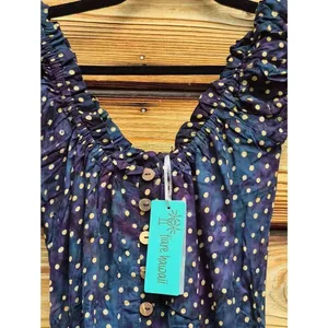 NWT Tiare Hawaii Blue Ruffle Hem Maxi Dress Size S M L XL thumbnail 8