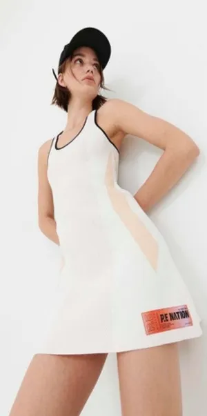 P.E‎ Nation Backswing Dress in Optic White Small Gym Tennis Running thumbnail 1