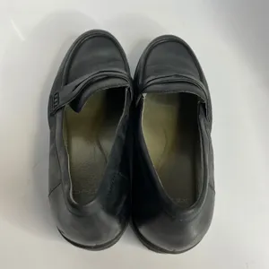 Dansko Danika burnished black‎ leather loafers stacked heel women's size 40/9.5 thumbnail 6