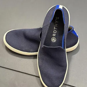Rothys Navy Blue Classic Slide Sneakers Preppy‎ Quiet Luxury Designer 7.5 Women thumbnail 2