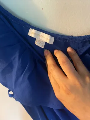 Monteau Cobalt Blue One-Shoulder Maxi Dress with Waist Tie thumbnail 5