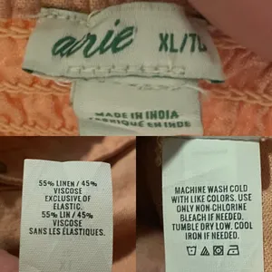 Aerie Womens Dress Orange Sleeveless Button Front Linen Tie Straps Size XL thumbnail 10