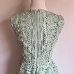 Light Green Tiered Lace V Neck Midi Dress thumbnail 10