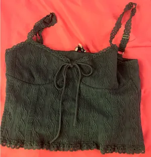 Edikted Navy Tank Top Lacey Knit thumbnail 1