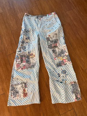 Free People Runyon Canyon Patch Wide Leg Jeans thumbnail 4