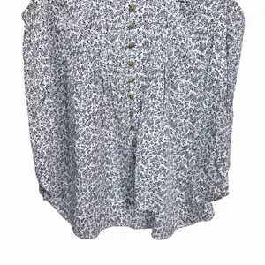 Maeve Anthropologie Womens Sz L Blue Floral Polka Dot V Neck Sleeveless Blouse thumbnail 3