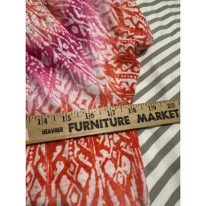 Lauren Ralph Lauren Medium Top Womens 100% Cotton Pink Orange Boho Short Sleeve‎ thumbnail 6