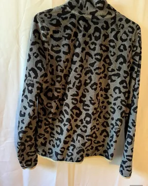 PINK Victoria's Secret Gray Leopard Print Fleece Jacket thumbnail 3