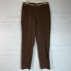 Vintage Susan Bristol Women’s Brown Corduroy Vest&pants set Floral Embroidery M thumbnail 11