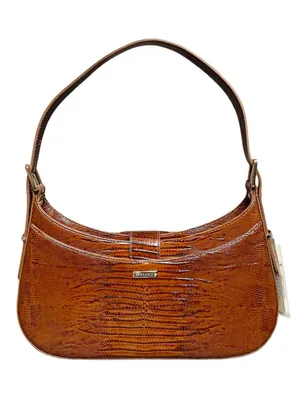 Brahmin Kyrie Jardim Woven Raffia & Embossed Leather Buckled Snap Shoulder Bag thumbnail 2