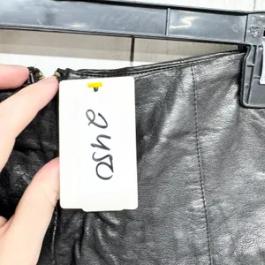 Sparkle & Fade Shorts Women 4 Black Leather Zip‎ Back Outseam Detail Chic Goth thumbnail 3