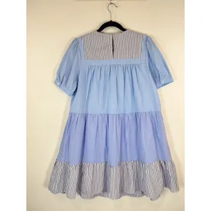 English Factory Womens Dress Blue Quinn Babydoll Striped Tiered A Line Small thumbnail 6