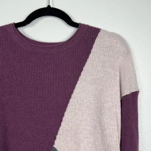 Smartwool Women's Colorblock Wool Blend Pullover‎ Knit Sweater Purple Sz S thumbnail 2