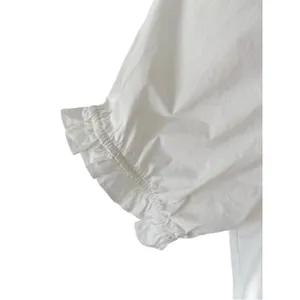 Hill House The Kit Ruffled Neck Short Sleeve Blouse White size medium thumbnail 6