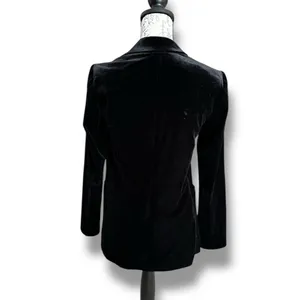 Express Women's Black Velvet Blazer Suit Jacket XXS thumbnail 3