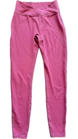 Alphalete Pink Leggings Crossover S M Workout Gym‎ Ankle Compression Soft Mesh thumbnail 1