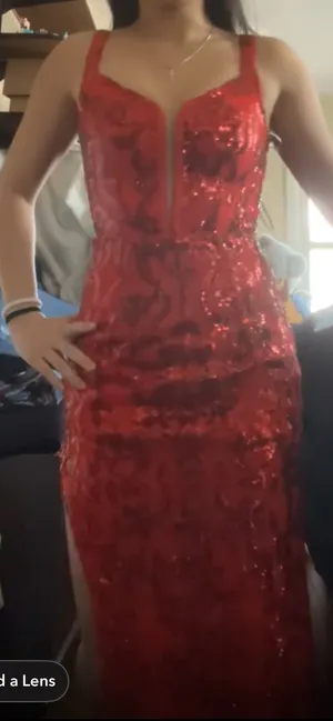 Red Sparkle Formal Maxi Dress Size 0 thumbnail 3