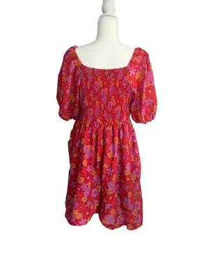 BALTIC BORN Red Floral Smocked Sundress Size XL thumbnail 8