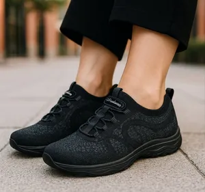 Skechers black breath easy infi-knity slip on shoes thumbnail 1