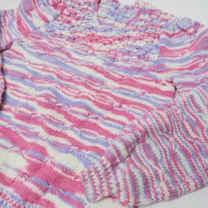 Vintage 80s Pink and Purple Knit Sweater thumbnail 3