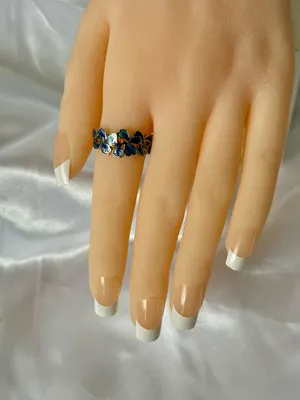 Blue Floral Ring, Size 8 thumbnail 3
