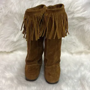 Minnetonka brown suede fringe mid calf boots‎ Size 6 B32 thumbnail 7