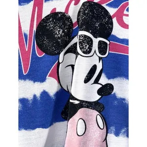 DISNEY Mickey‎ Mouse Women's Short Sleeve Crop Top V Neck Sleep Shirt Sz M thumbnail 2
