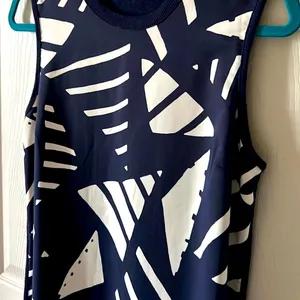 Lauren Ralph Lauren Women's Navy/White Mixed Media Shift‎ Sweater Dress Size S thumbnail 6